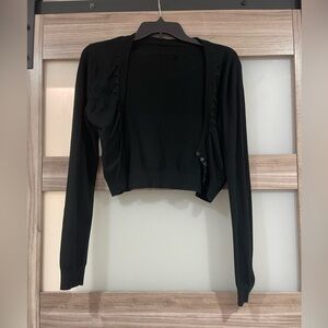 Black Cropped Cardigan